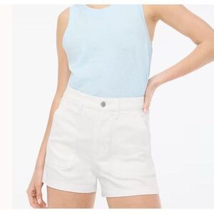 J.CREW Denim Shorts Women 32 White Utility Cotton Blend BZ690